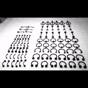 Wholesale 90 Pcs Black SS Body Jewelry